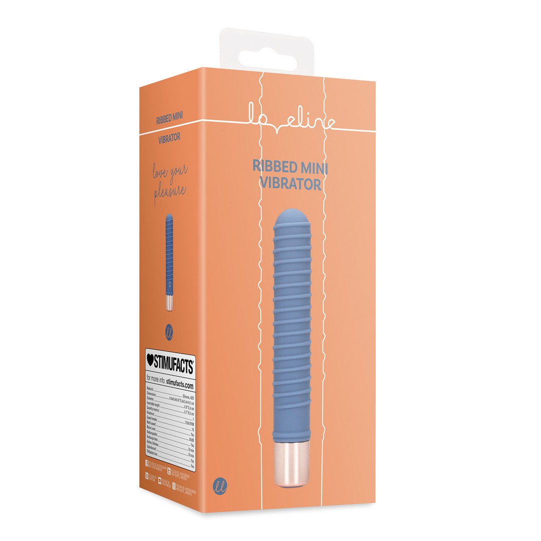 Mini-Vibrator gerippt Blau