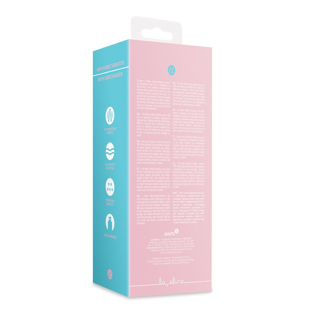 Rabbit-Vibrator Mini mit USB-Ladekabel Rosa