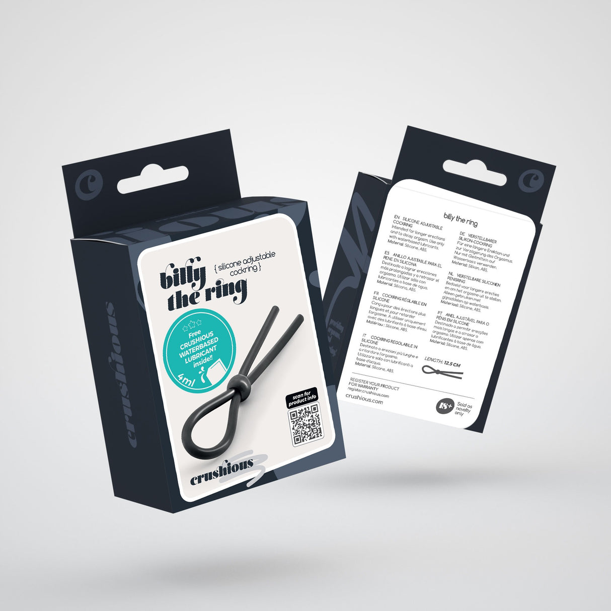 Penisring Billy the Ring aus Silikon verstellbar Schwarz