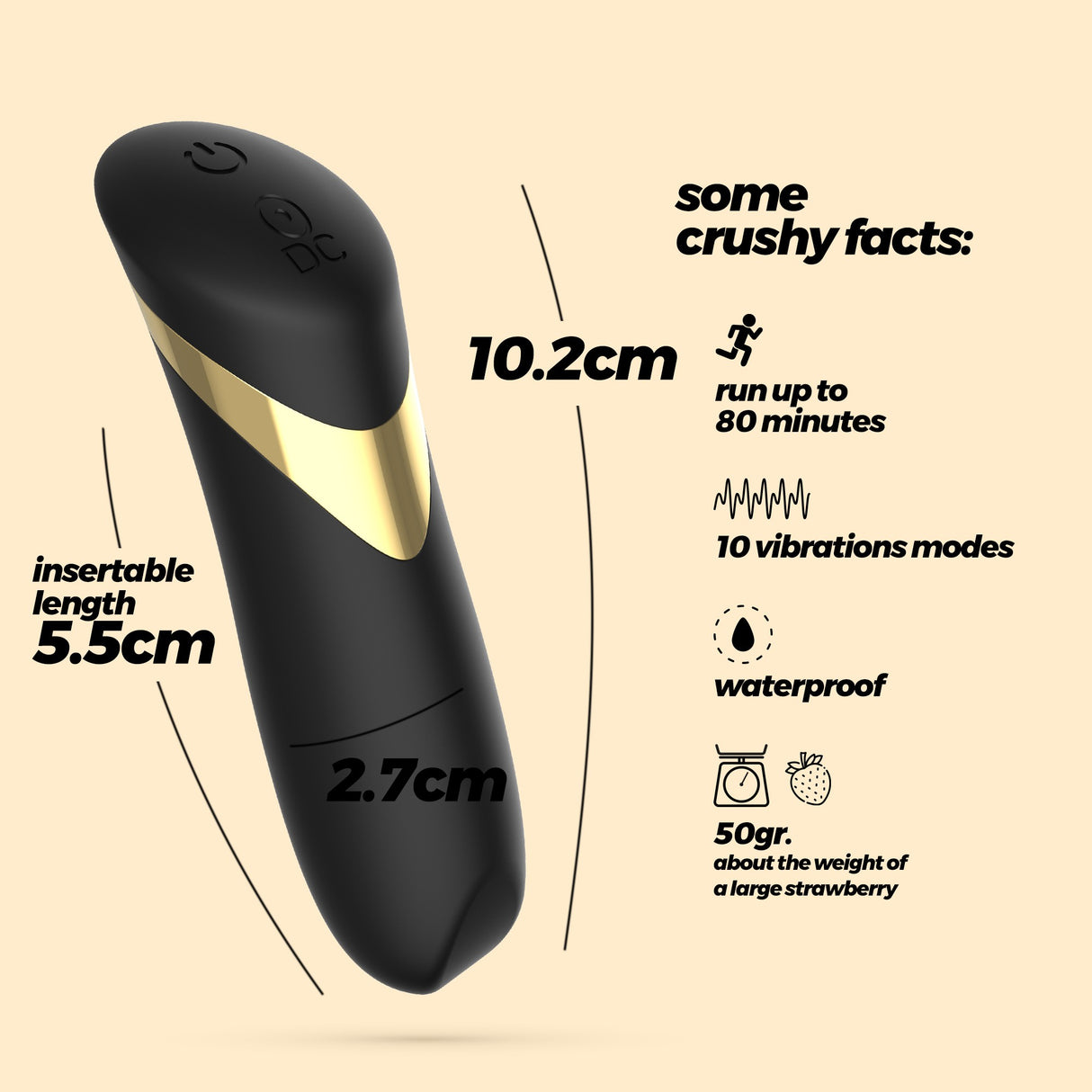 Vibro-Ei Blinders mit Akku Schwarz