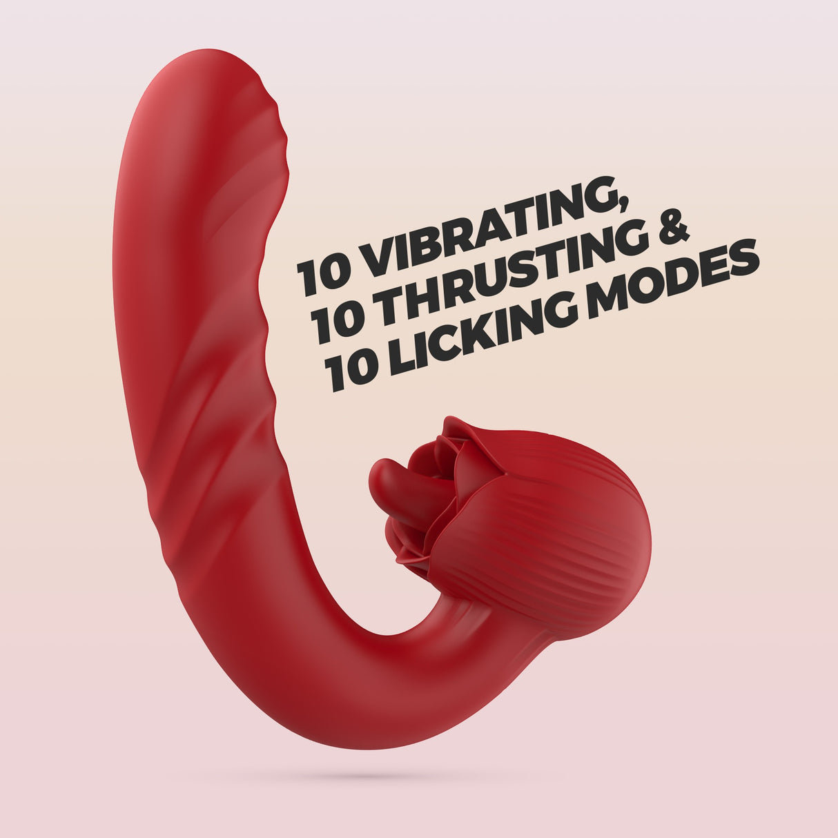 Rosen-Vibrator Osiria mit Stoßfunktion Rot