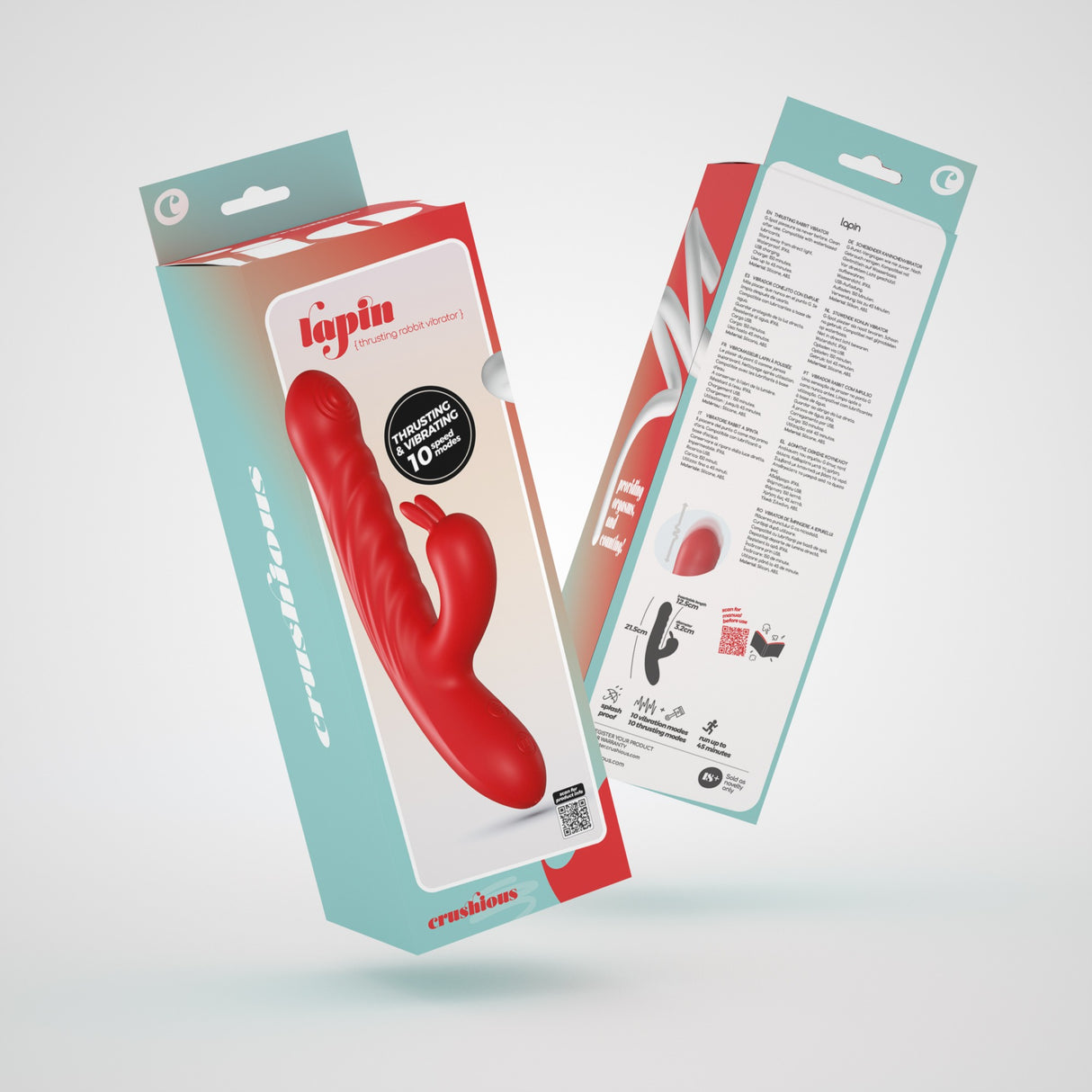 Rabbit-Vibrator Lapin mit Stoßfunktion Rot