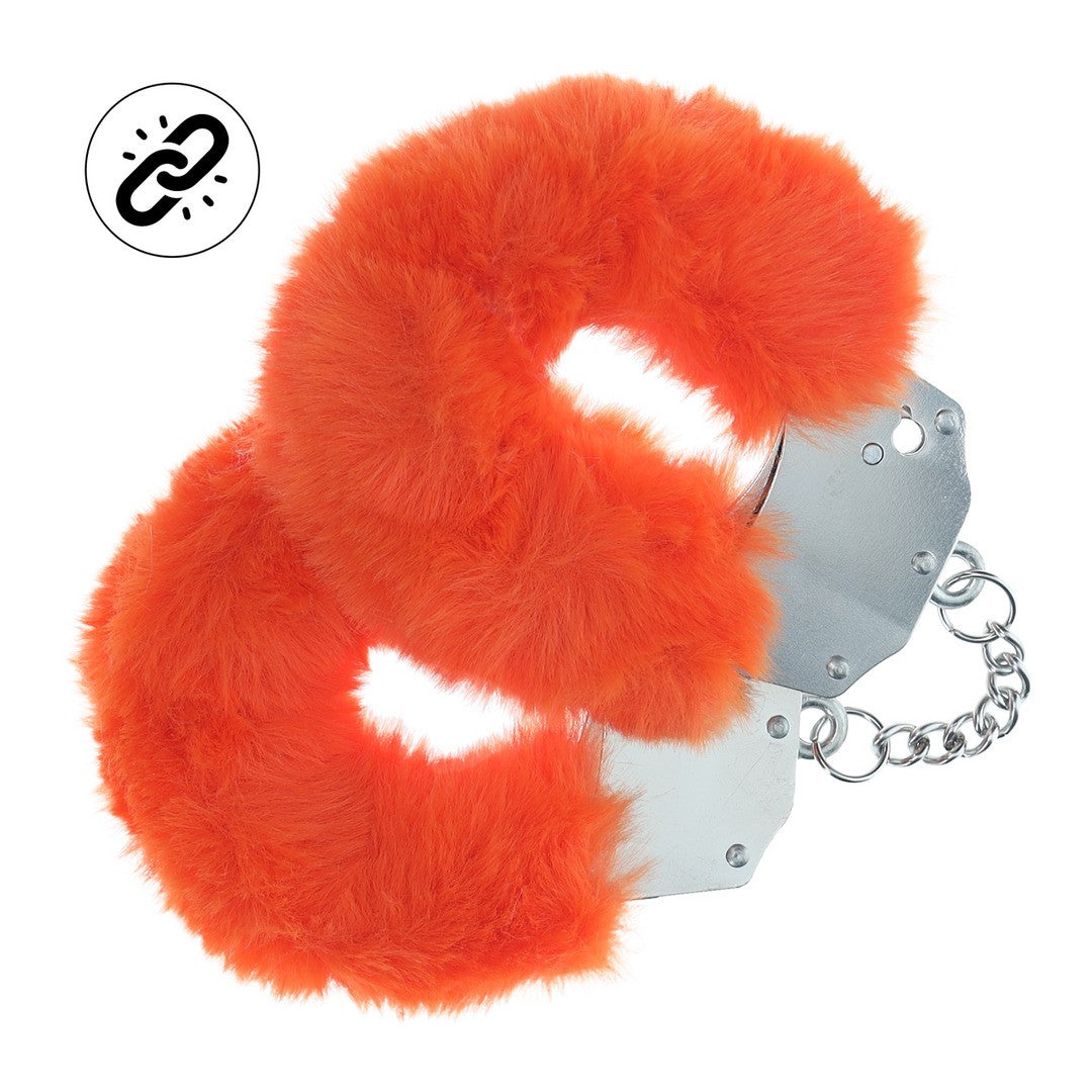 Plüsch-Handschellen robust Orange