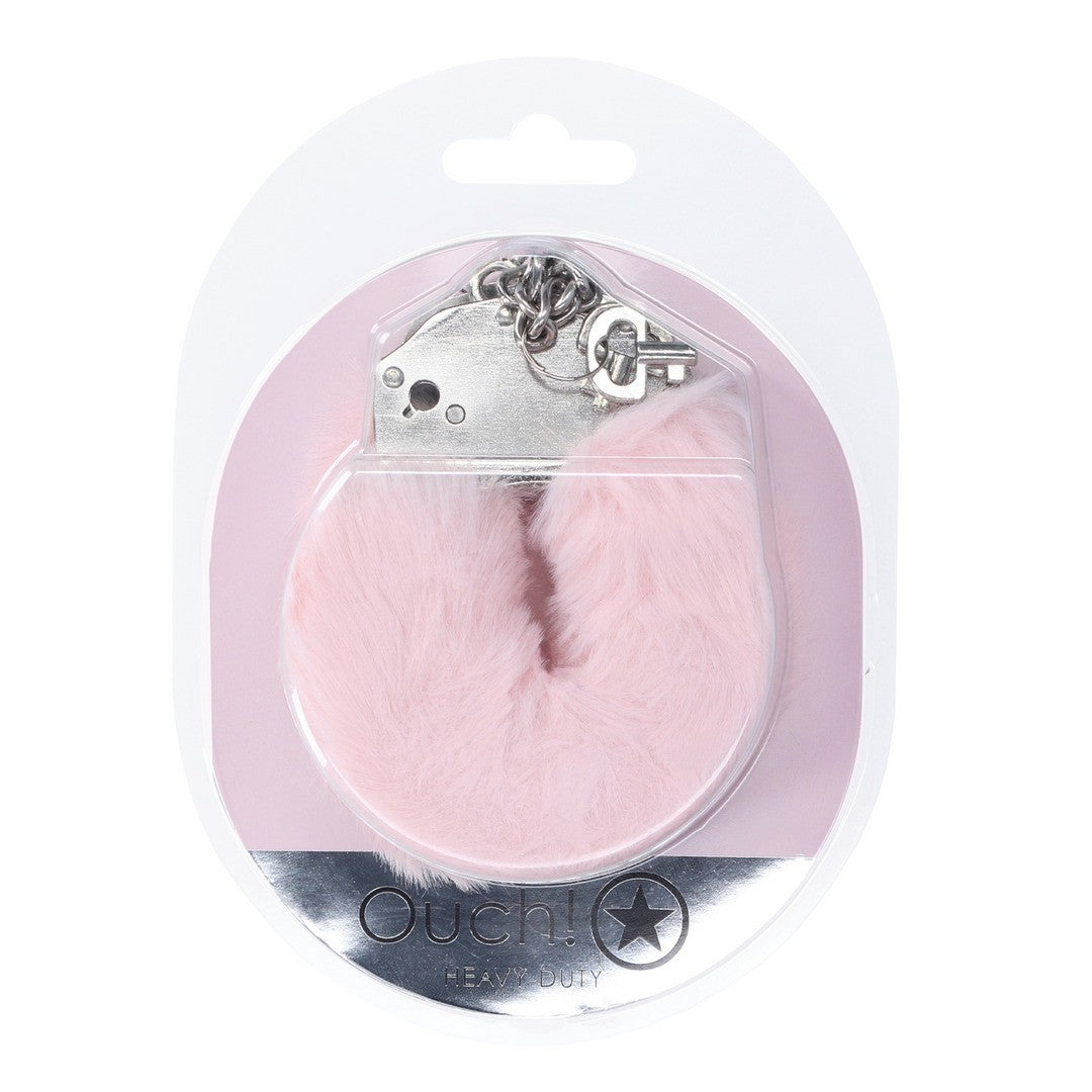 Plüsch-Handschellen robust Pastellrosa