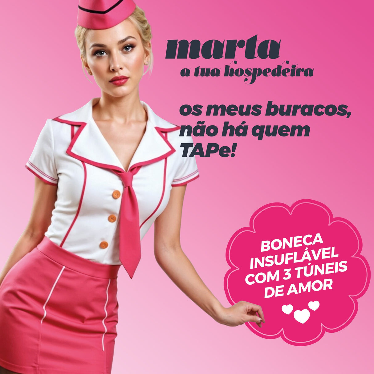 Liebespuppe Marta die Stewardess aufblasbar Blond