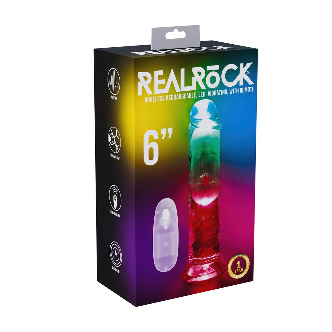 Realistischer Vibrator mit LED und Fernbedienung 15 cm