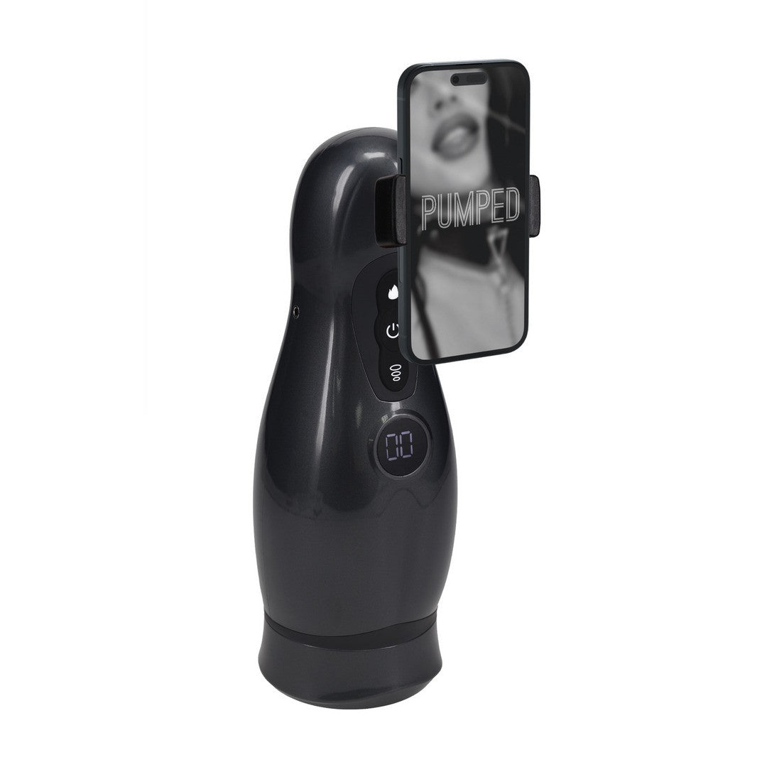 Masturbator-Pumpe Virtuo mit Saugfunktion, Vibration und Handyhalterung Schwarz