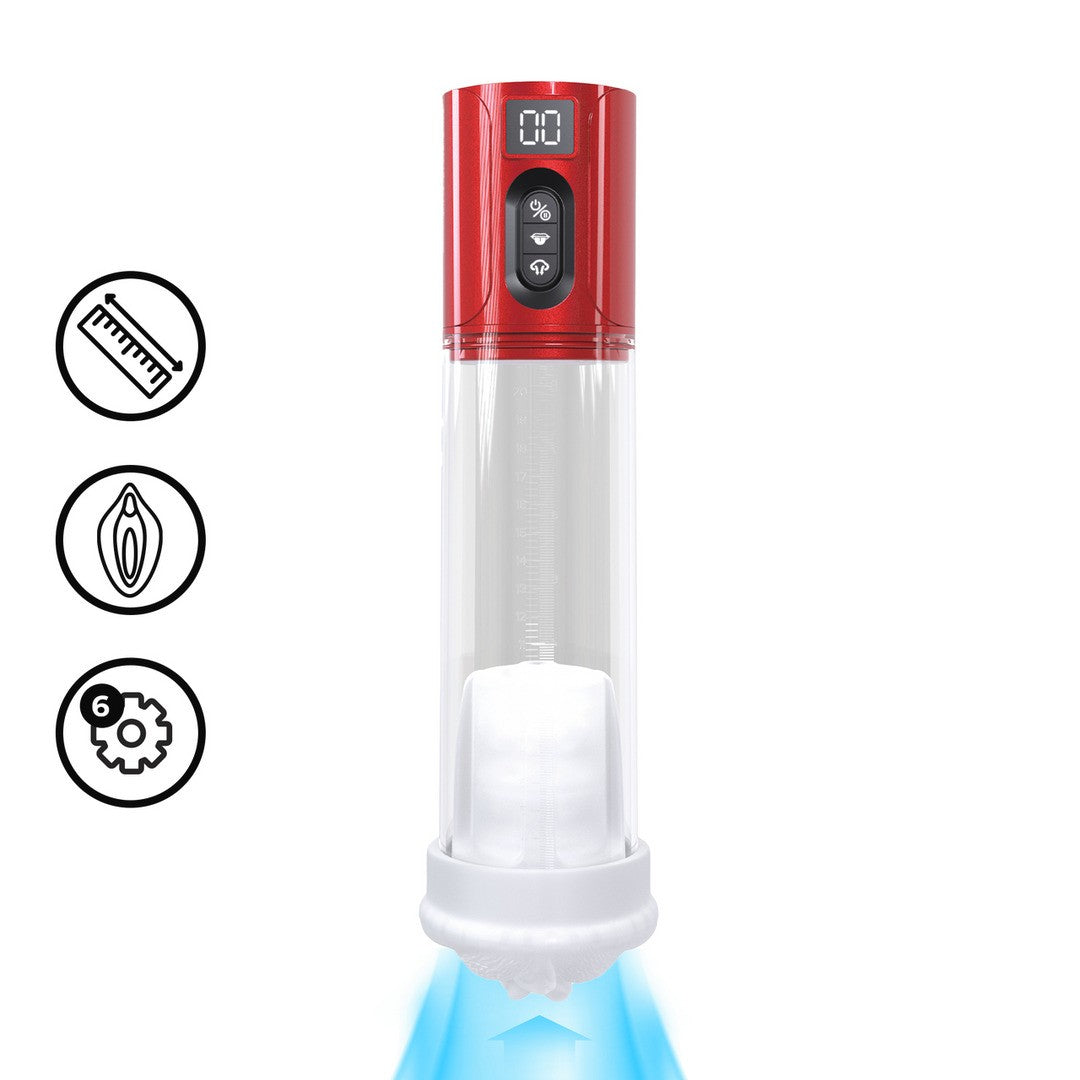 Masturbator-Pumpe Maxlift mit 7 Saugfunktionen Rot