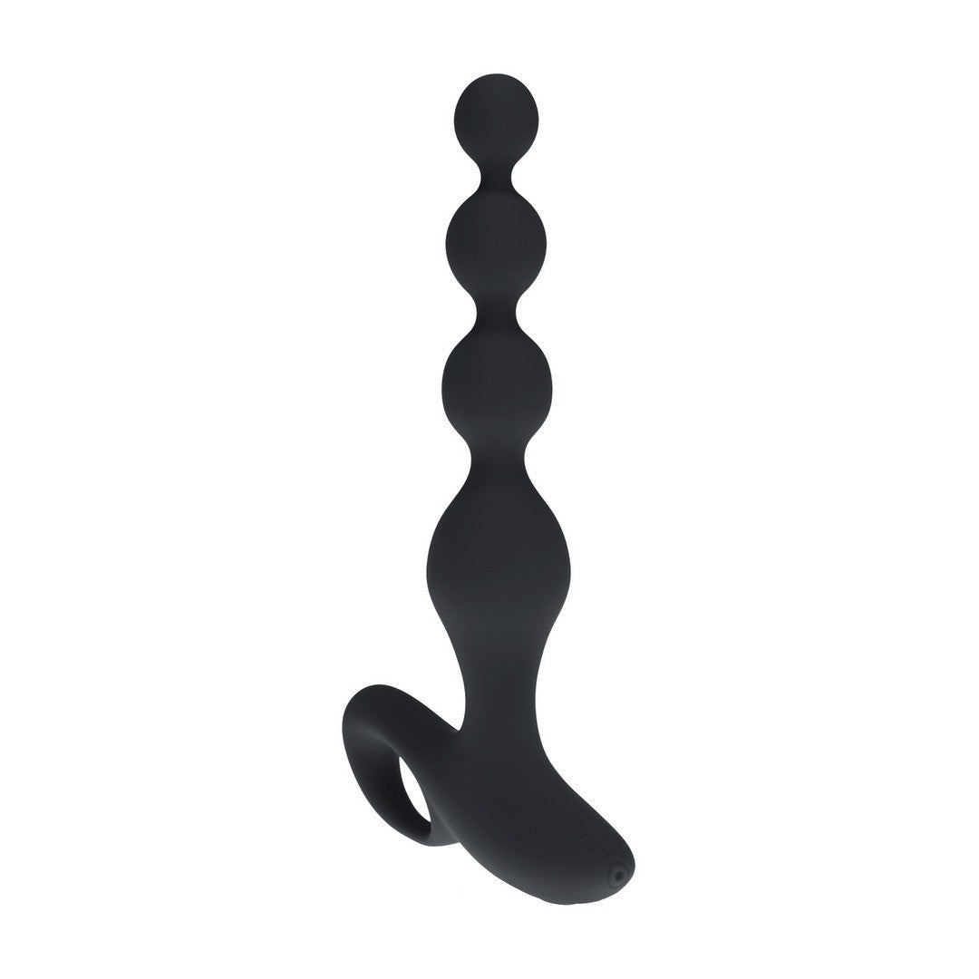 Analvibrator mit Perlenstruktur und Fernbedienung Schwarz