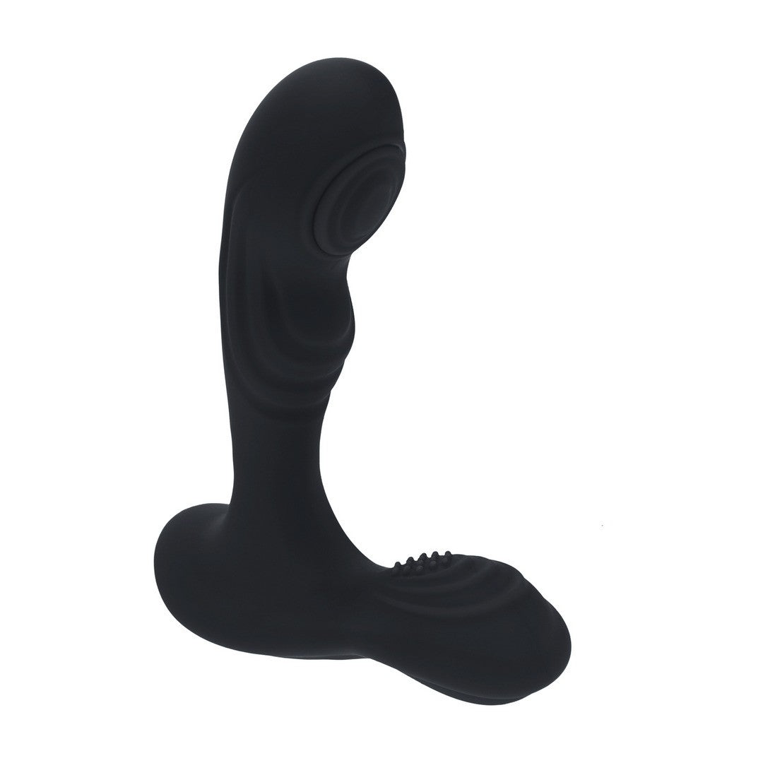 Prostata-Vibrator mit Klopffunktion und Hodenstimulator Schwarz