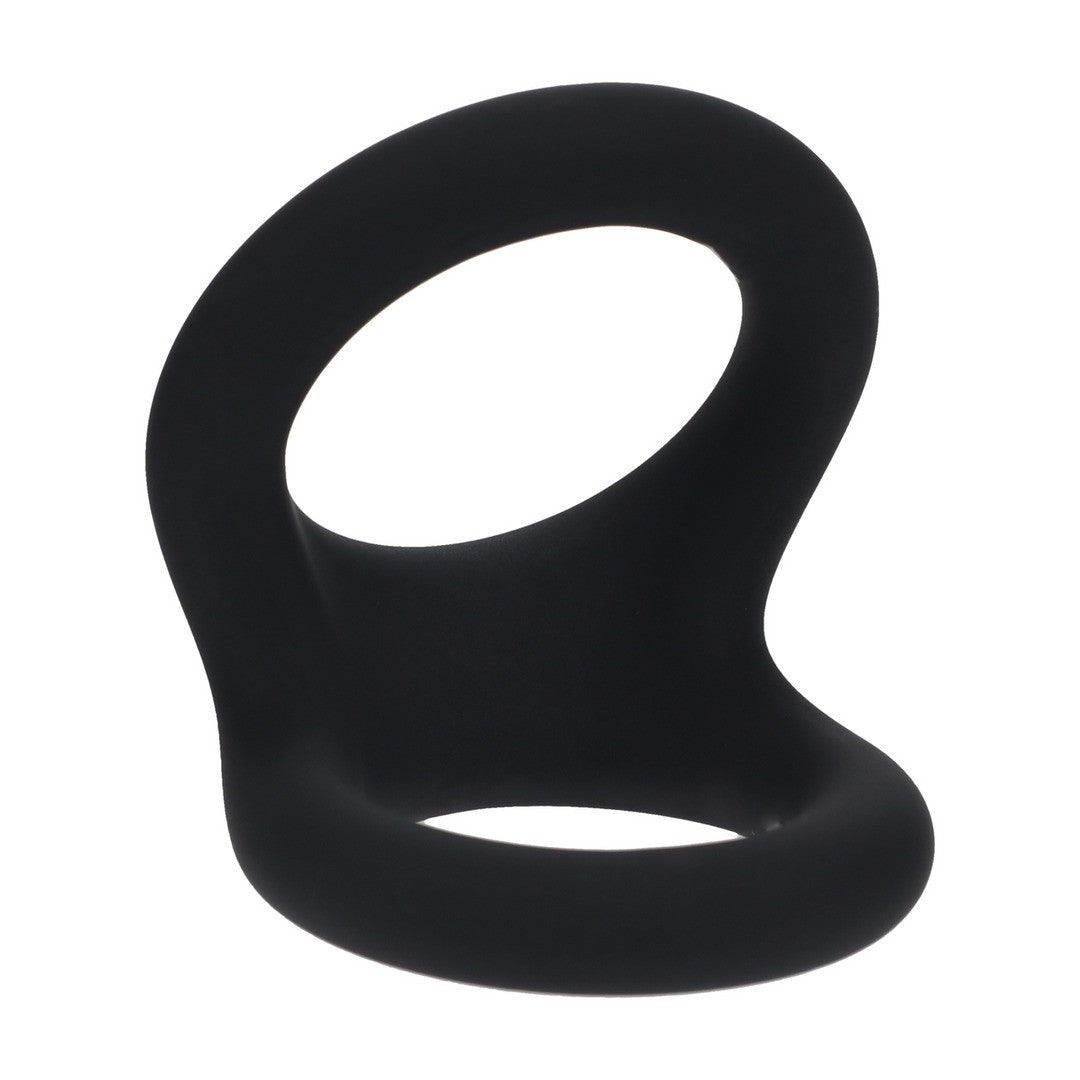 Penisring Double O aus Silikon Schwarz M
