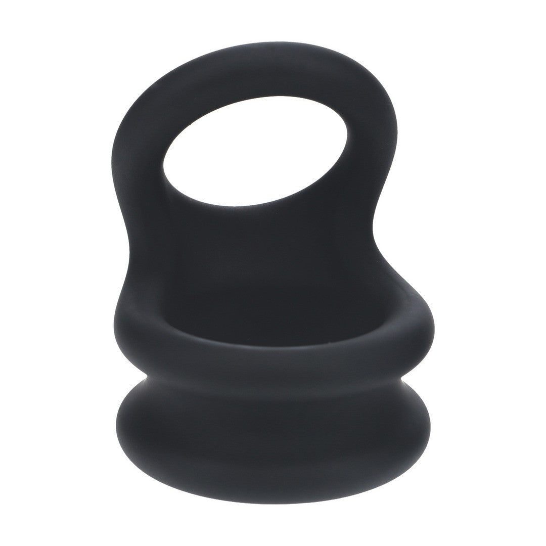 Penisring Wide Double O aus Silikon Schwarz L