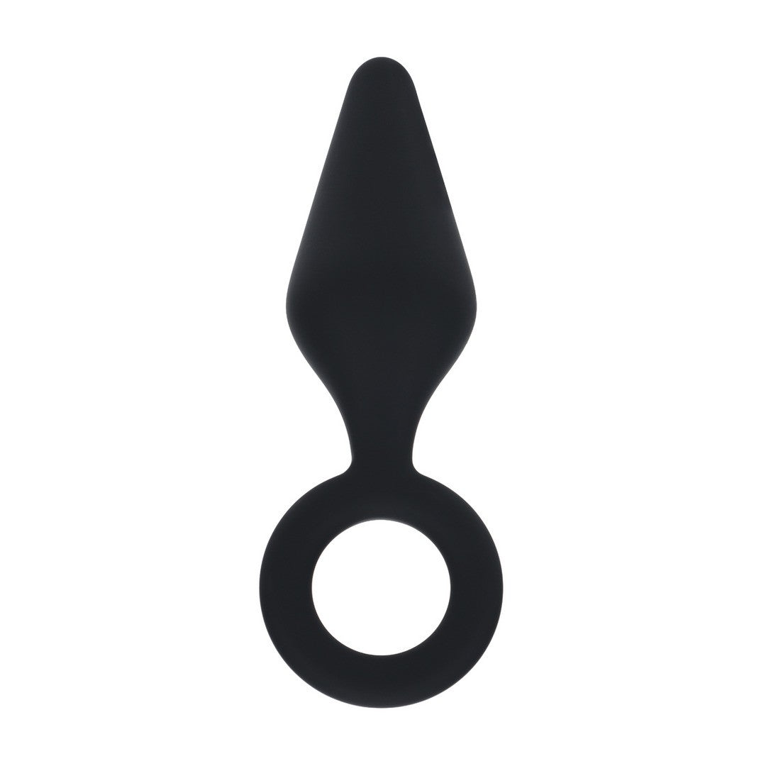 Analplug aus Silikon mit Griff Schwarz M