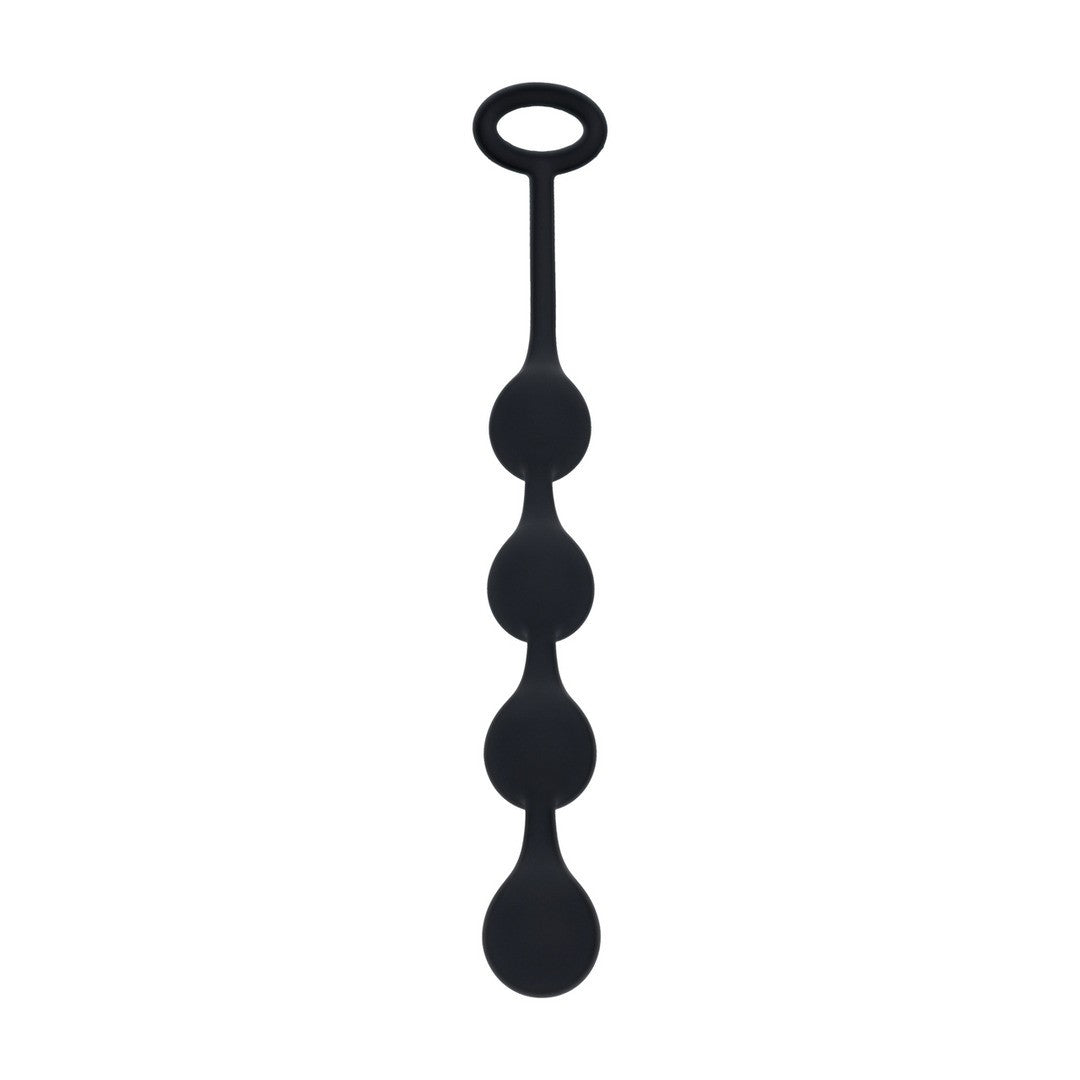 Analkette aus Silikon in Tropfenform Schwarz S Ø 2 cm