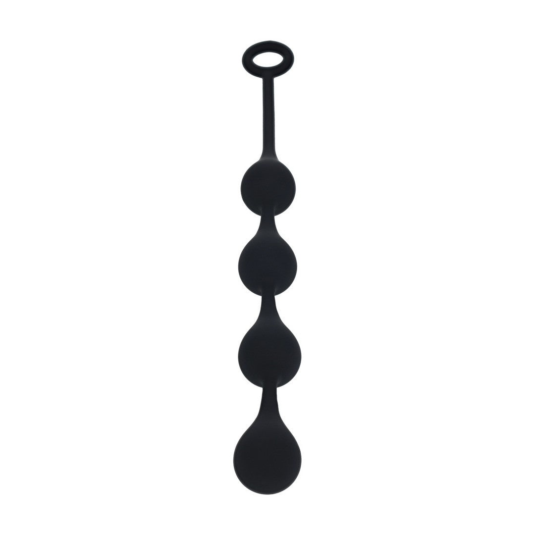 Analkette aus Silikon in Tropfenform Schwarz M Ø 3 cm