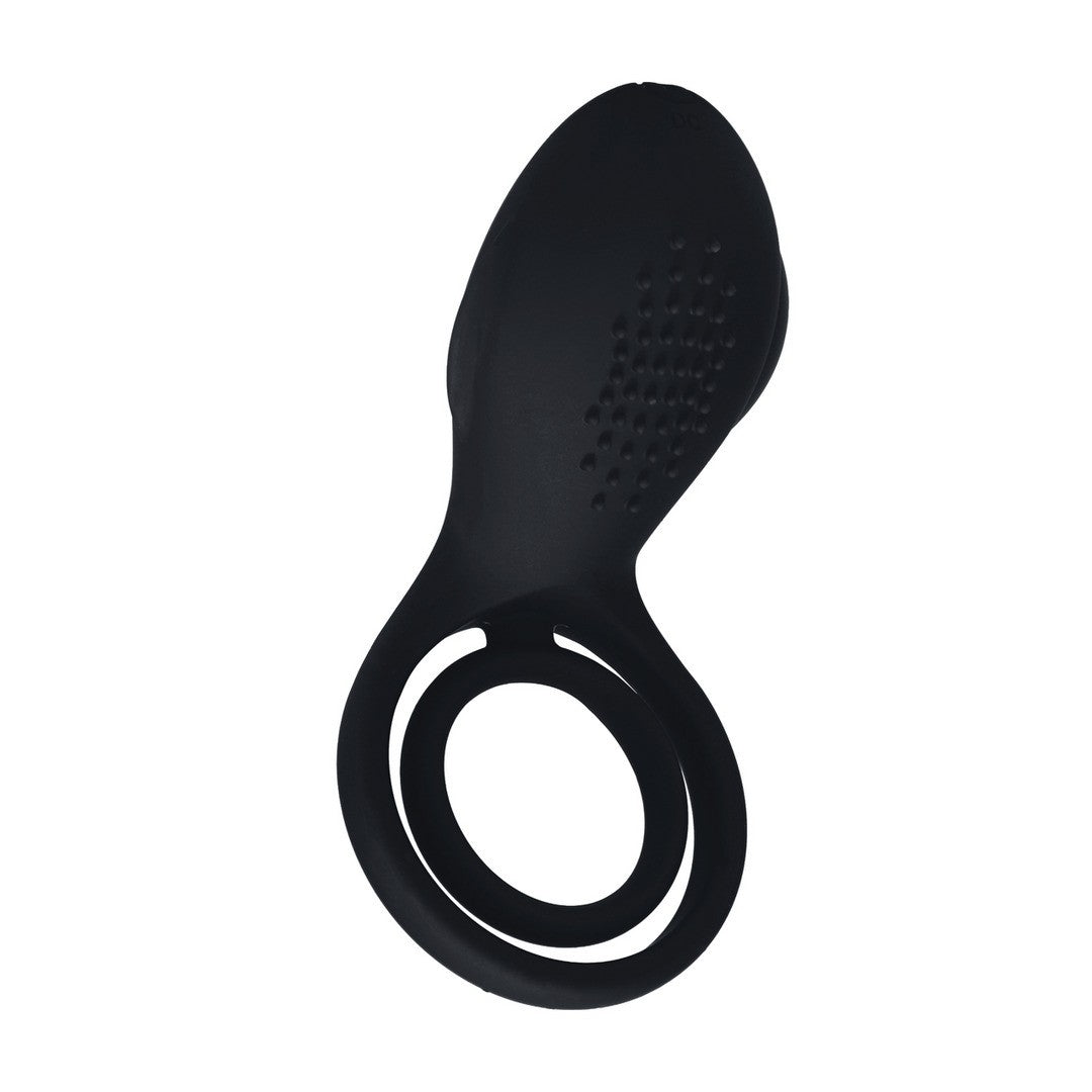 Hodenring mit Vibration und Flügel-Stimulator Schwarz