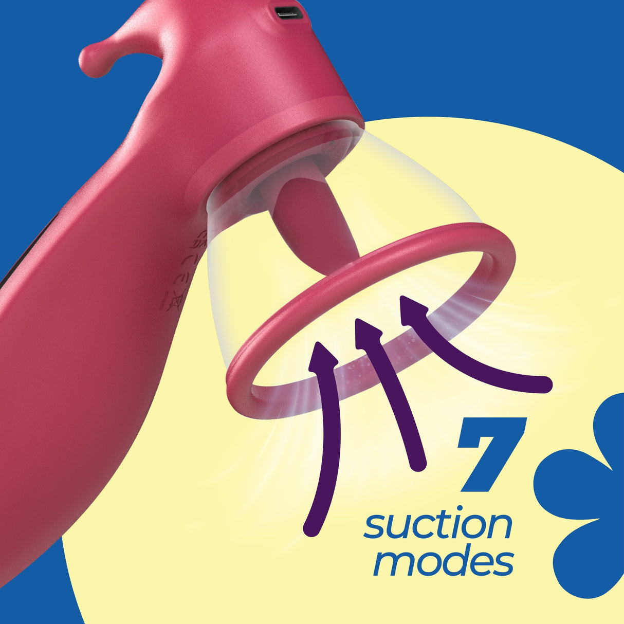 Auflegevibrator Saci mit Saugfunktion Transparent