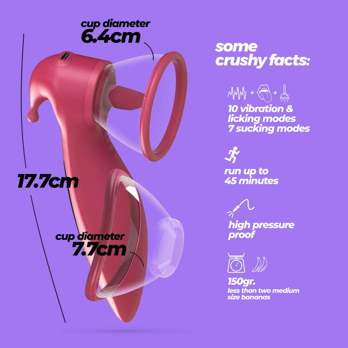 Auflegevibrator Saci mit Saugfunktion Transparent
