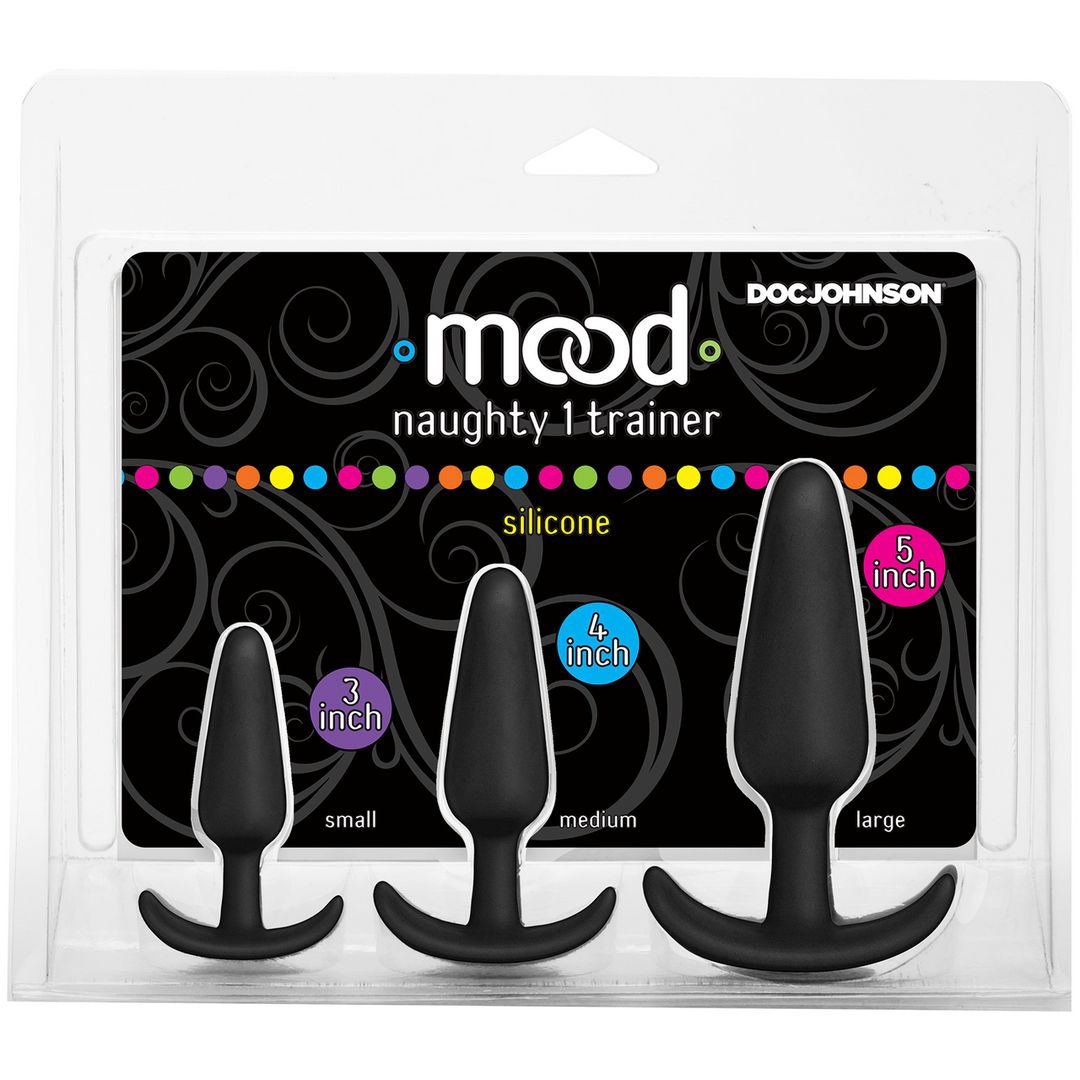 Analplug Naughty 1 Trainer-Set Schwarz 7,6 x Ø 1,9 cm