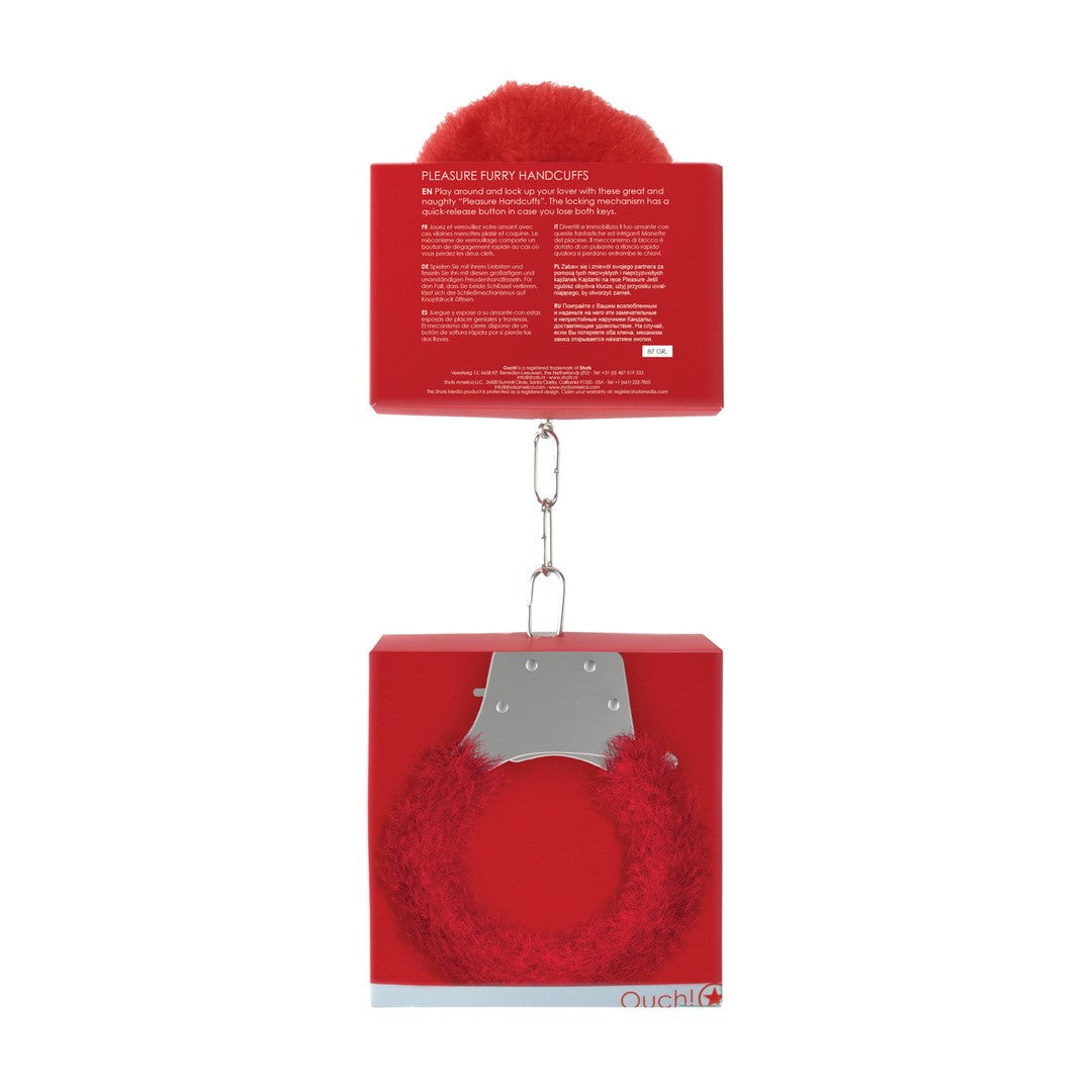 Plüsch-Handschellen Rot