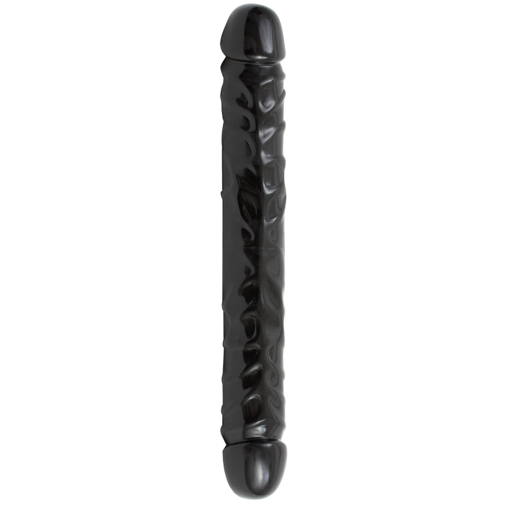 Doppeldildo geädert Schwarz 30,5 cm