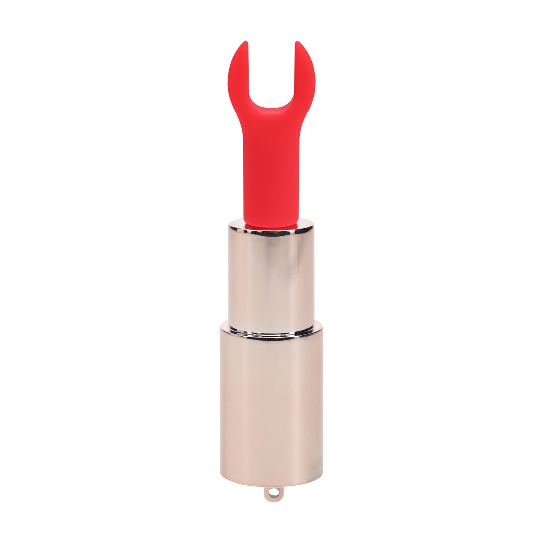 Lippenstift-Vibrator Angel mit 4 Aufsätzen Rosa