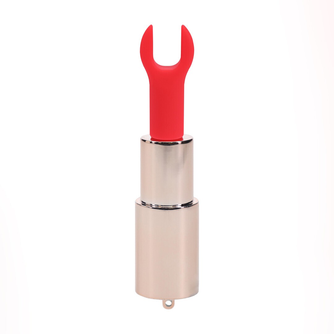 Lippenstift-Vibrator Diamond mit 4 Aufsätzen Irisierend
