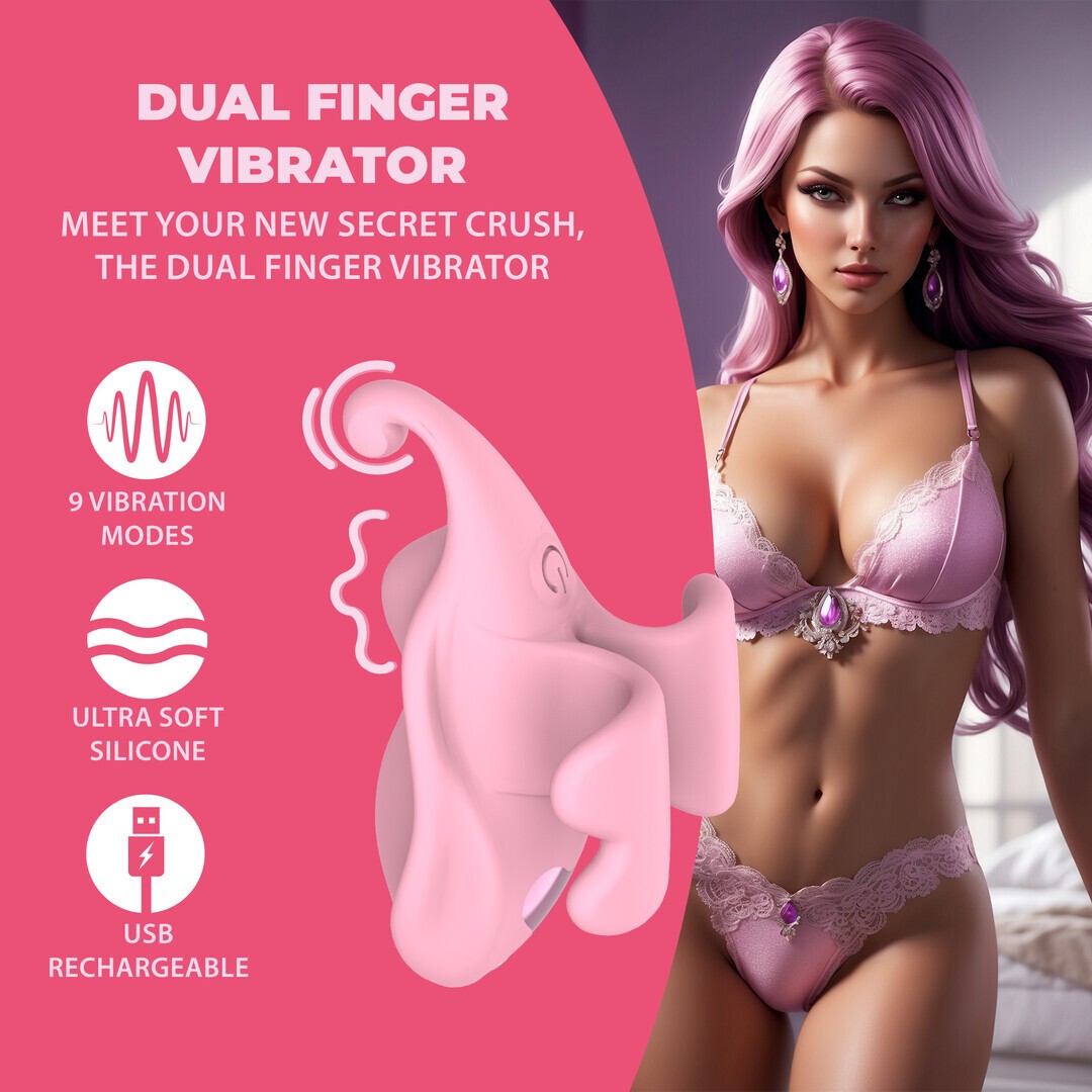 Fingervibrator Dual Rosa