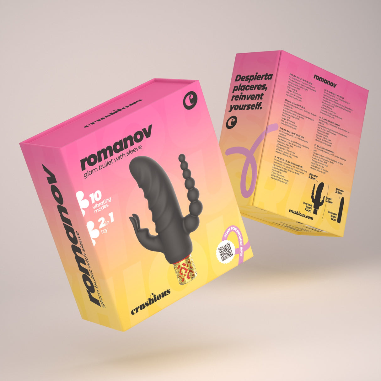 Vibrator Romanov mit abnehmbarer Silikonhülle Schwarz