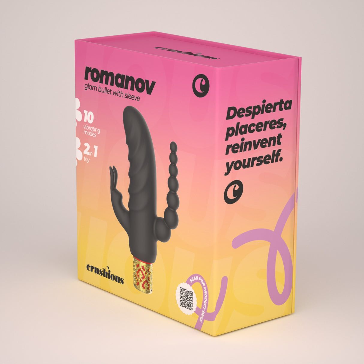 Vibrator Romanov mit abnehmbarer Silikonhülle Schwarz