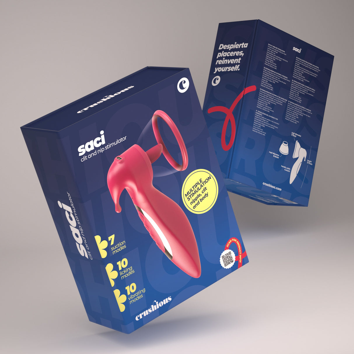 Auflegevibrator Saci mit Saugfunktion Transparent
