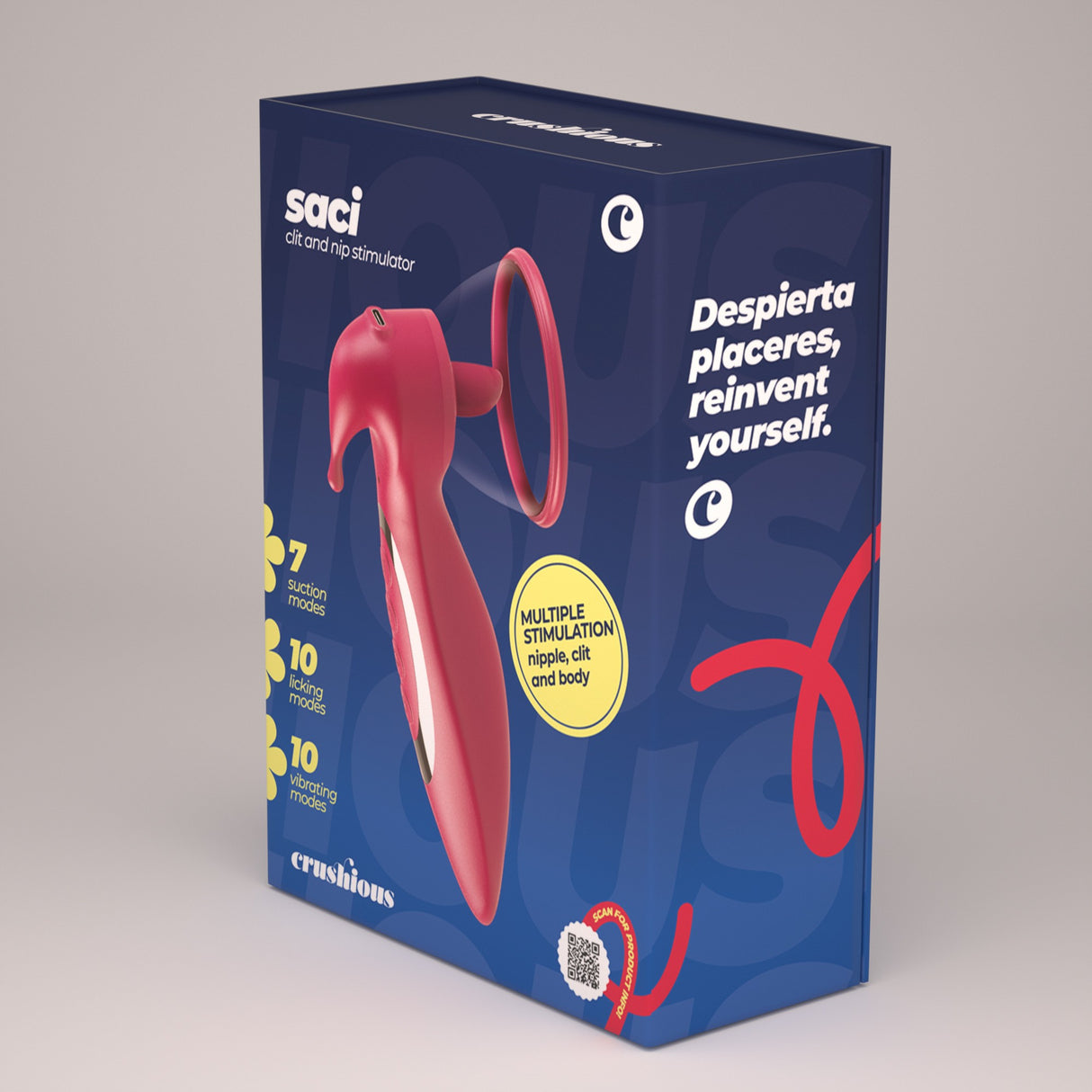 Auflegevibrator Saci mit Saugfunktion Transparent