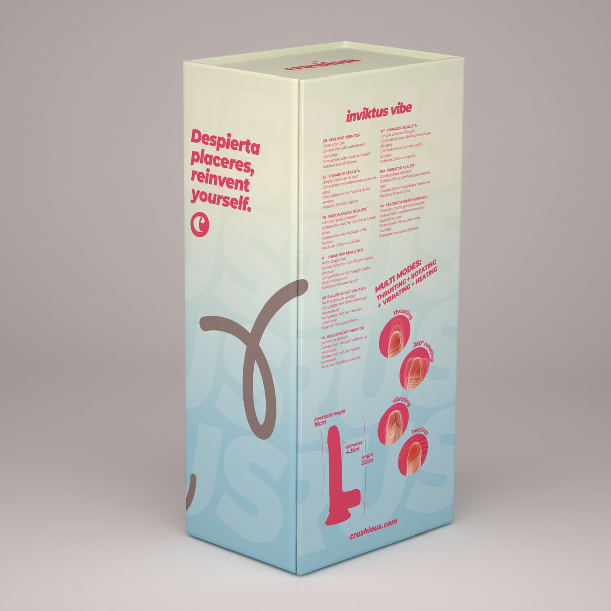 Vibrator Inviktus Vibe 8,5 aus Flüssigsilikon Hautfarbe