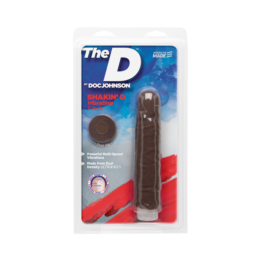 Realistischer Vibrator Shakin' D Braun 17,8 cm