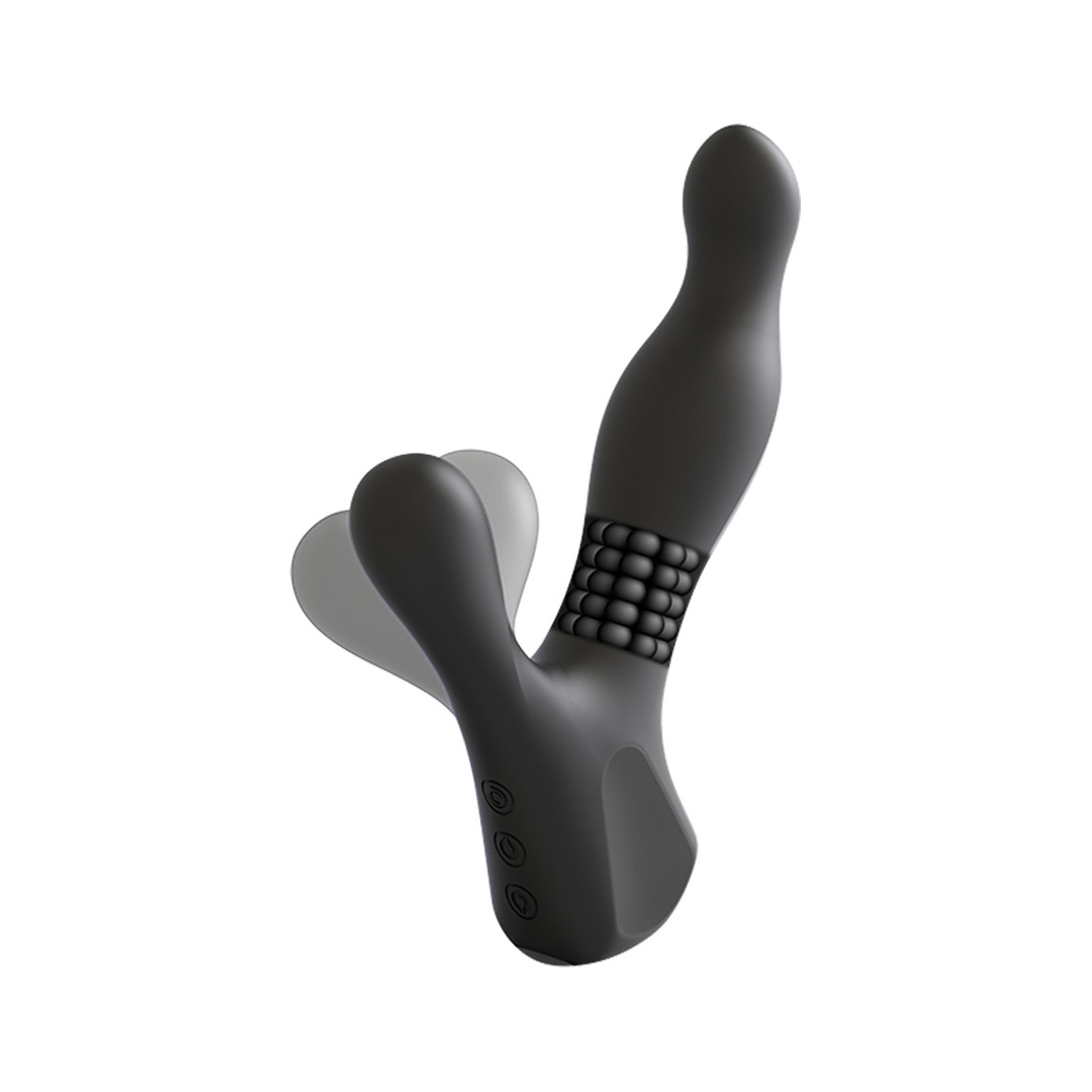 Prostata-Vibrator Silikon rotierend Schwarz 12,7 x Ø 3,2 cm