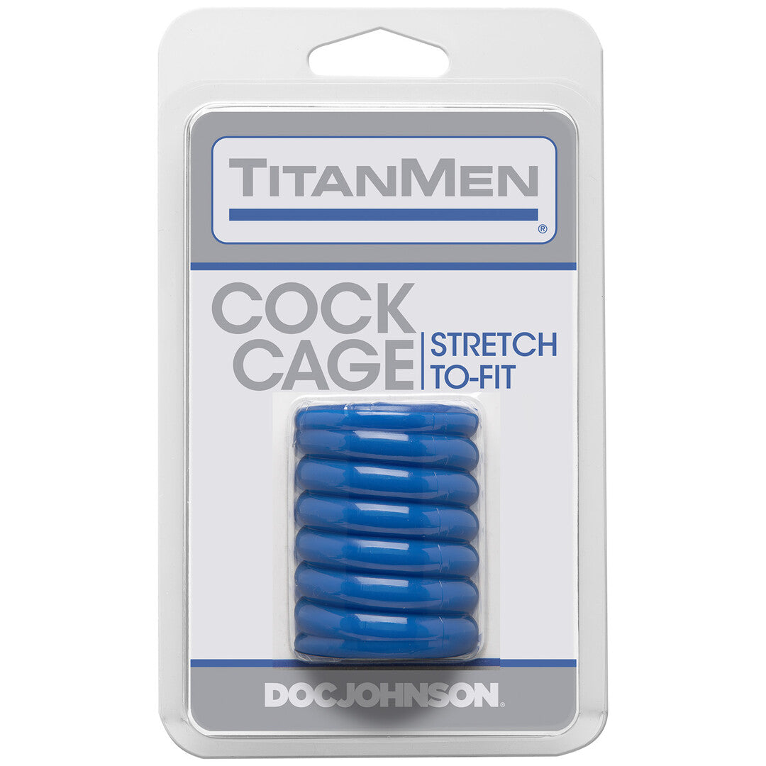 Penisring Doc Johnson TitanMen Cock Cage Blau 3,8 x Ø 3,8 cm – Ansicht 2
