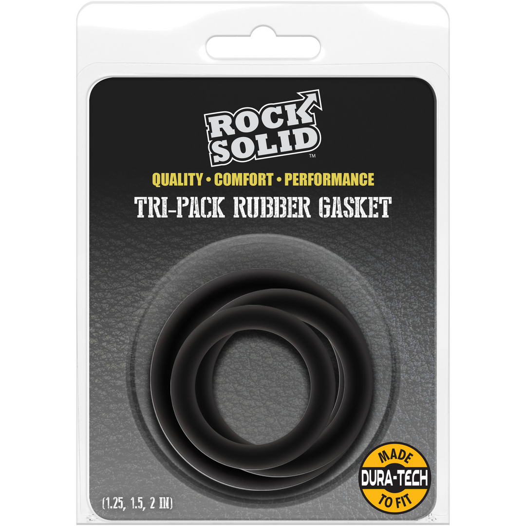 Penisring-Set Gummi 3er-Pack Schwarz 5,1 x Ø 5,1 cm