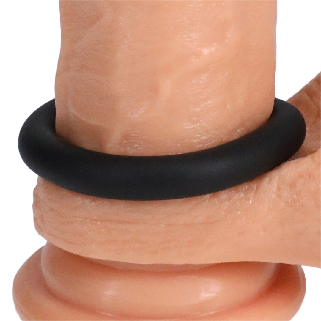 Penisring Silikon-Dichtung groß Schwarz 5,8 cm