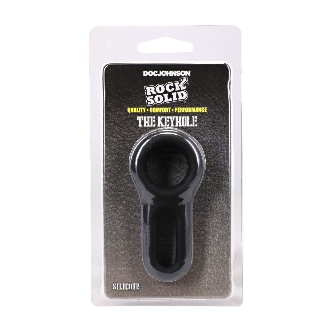 Penisring Keyhole Silikon Schwarz Ø 4,6 cm