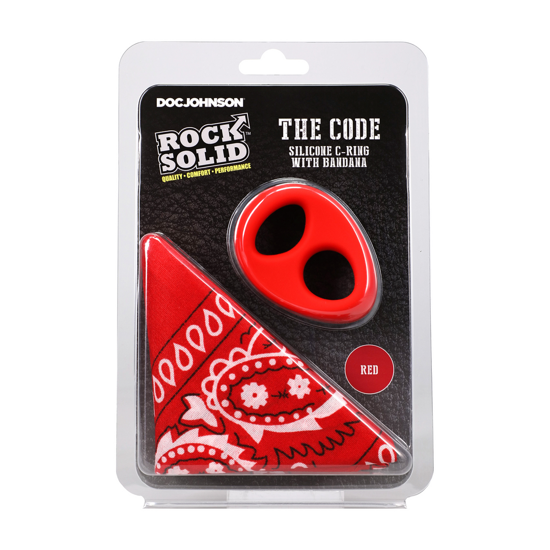 Penisring Code Silikon mit Bandana Rot 6,6 x Ø 4,6 cm