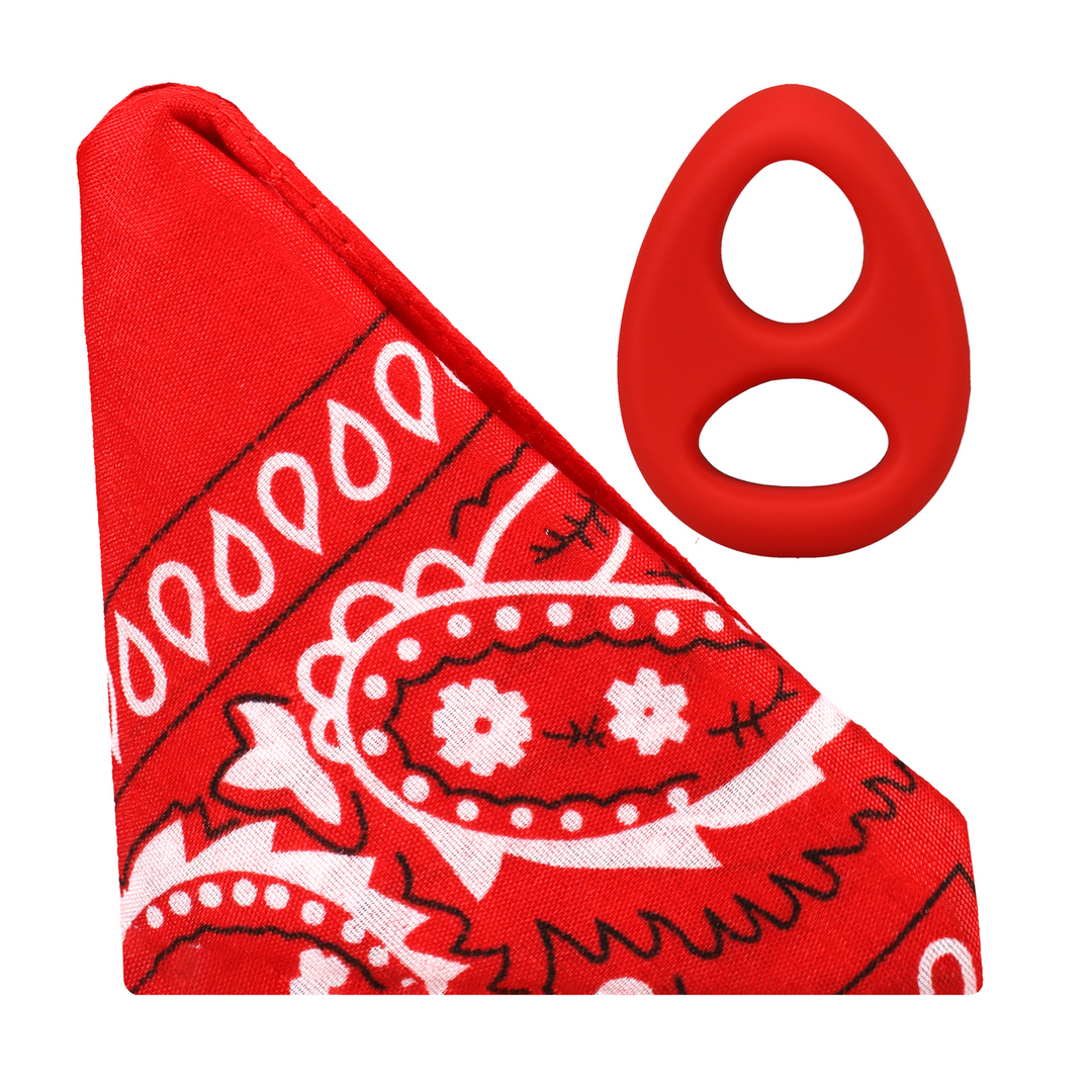 Penisring Code Silikon mit Bandana Rot 6,6 x Ø 4,6 cm