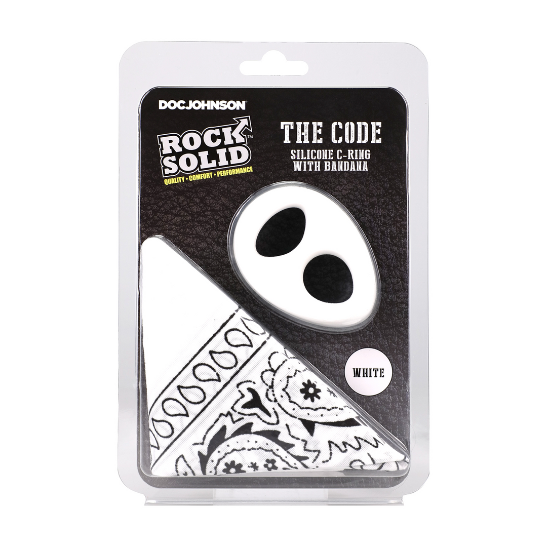Penisring Code Silikon mit Bandana Weiß 6,6 x Ø 4,6 cm