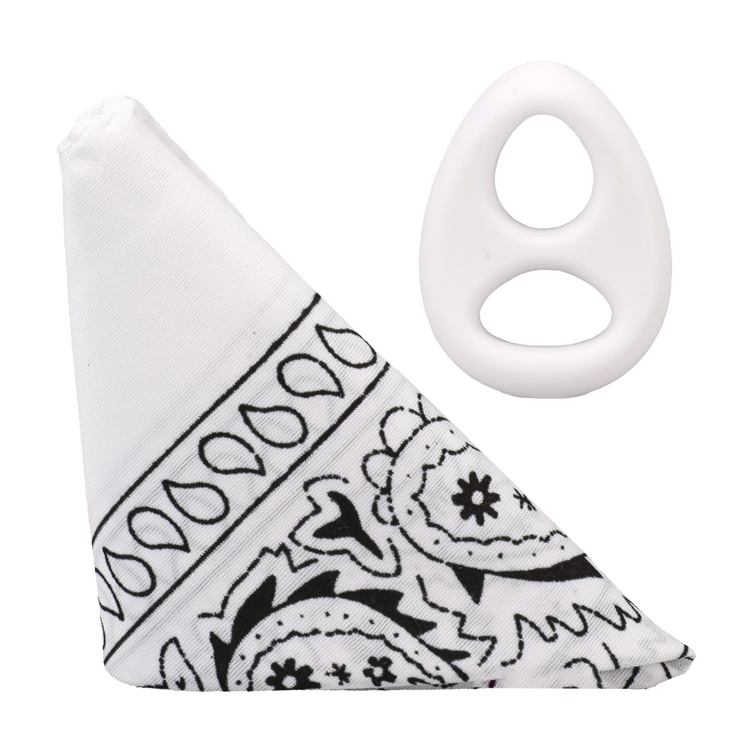 Penisring Code Silikon mit Bandana Weiß 6,6 x Ø 4,6 cm