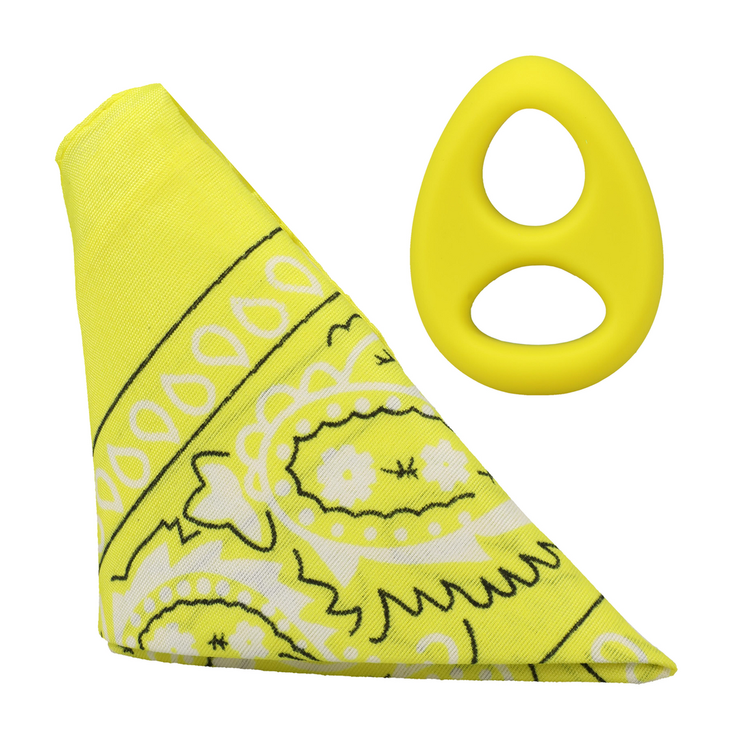Penisring Code Silikon mit Bandana Gelb 6,6 x Ø 4,6 cm
