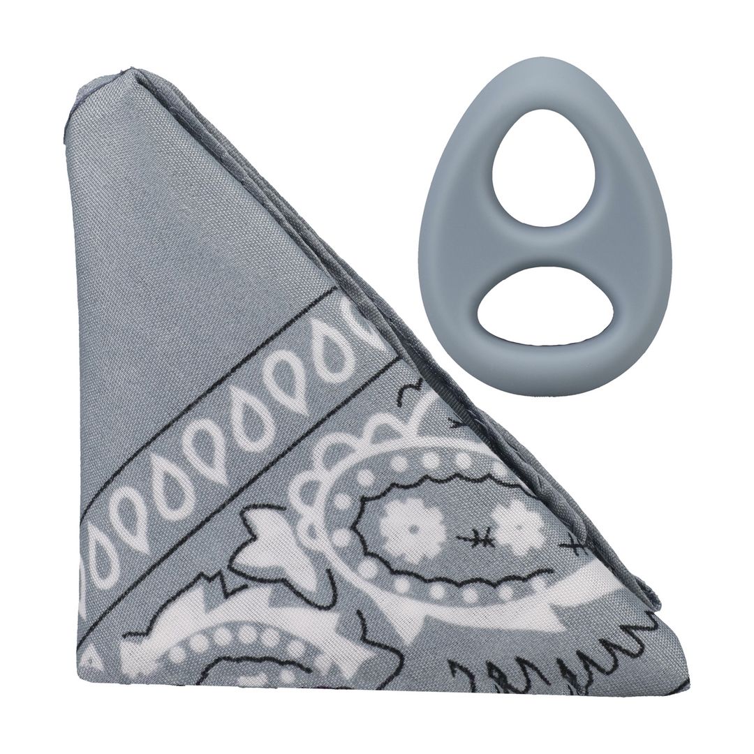 Penisring Code Silikon mit Bandana Grau 6,6 x Ø 4,6 cm