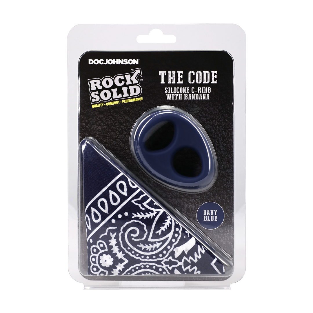 Penisring Code Silikon mit Bandana Marineblau 6,6 x Ø 4,6 cm