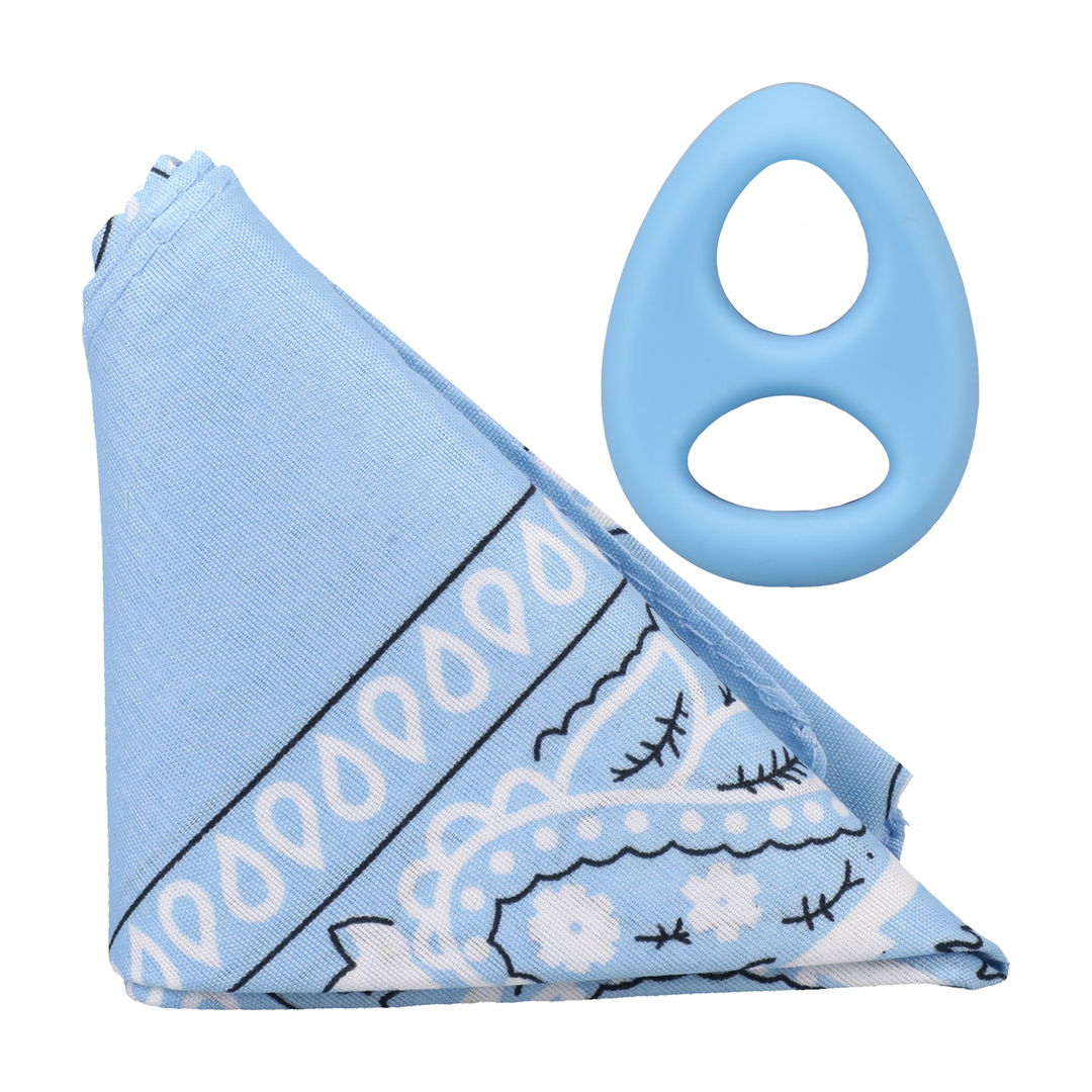 Penisring Code Silikon mit Bandana Hellblau 6,6 x Ø 4,6 cm