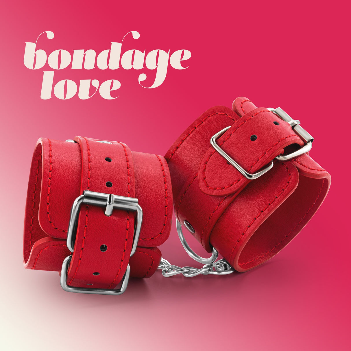 Handschellen Bondage Love aus Leder Rot
