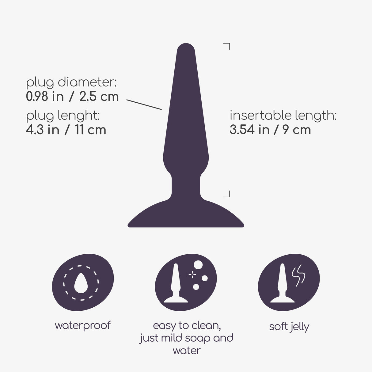Analplug Jolly Flieder 9 x Ø 2,5 cm