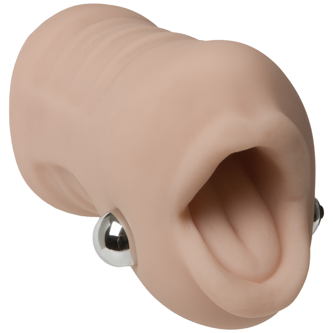 Masturbator Deep Throat Mund mit Vibration Hautfarbe 12,2 x Ø 7,4 cm